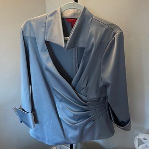 JS Collections silver blouse (zip fit in back)